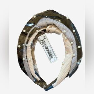 2/$15 - Pearl-Embellished Knotted Headband - New